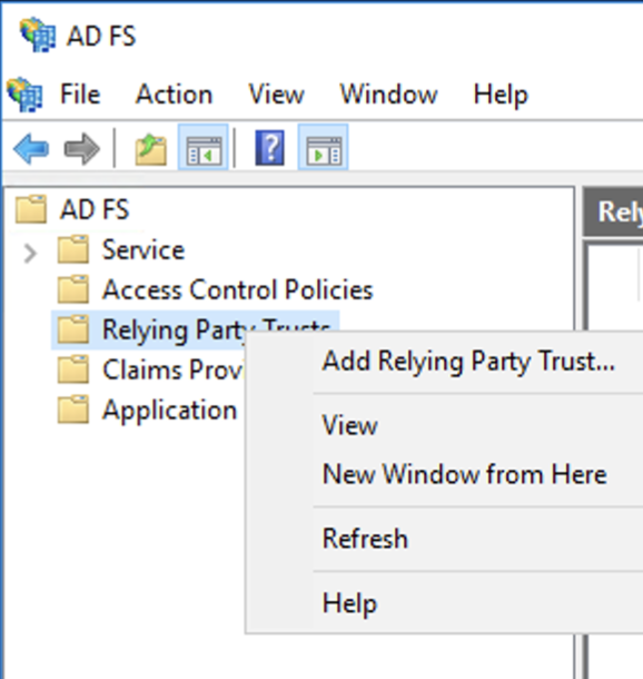 Active Directory-Verbunddienste, SAML Vertrauensstellung der vertrauenden Seite