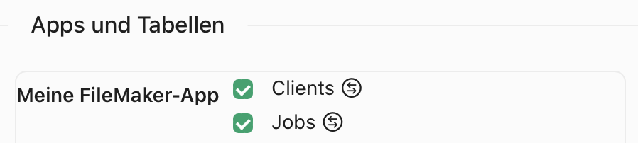 Datenquellen, Apps und Tabellen, Zuordnungen konfigurieren