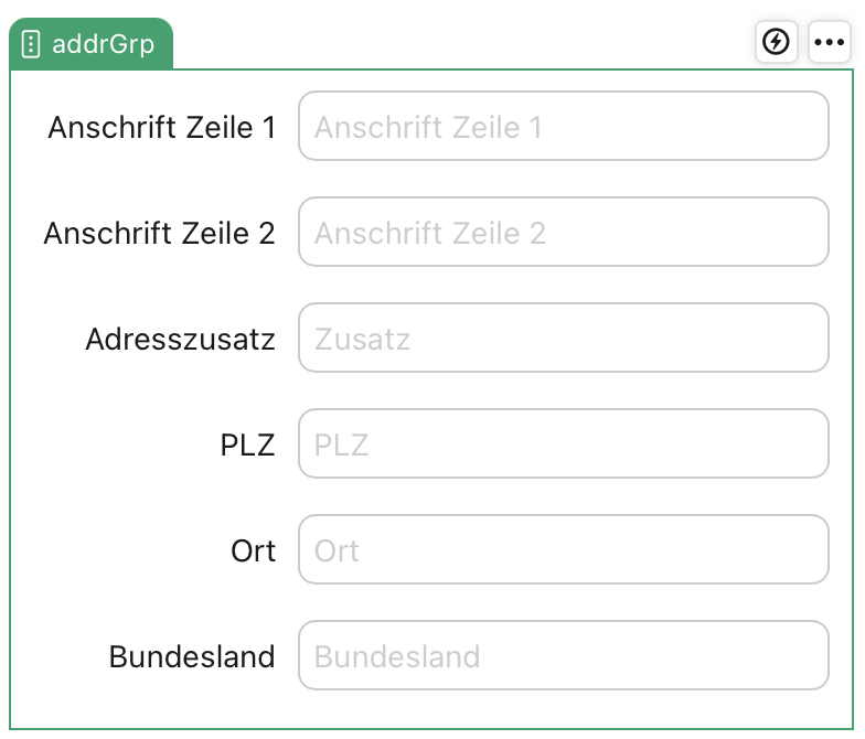 Feldobjekt „Adresse“