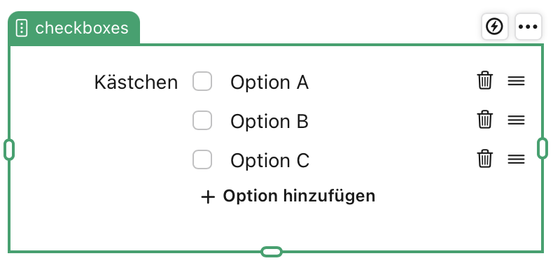 Feldobjekt „Kästchen“