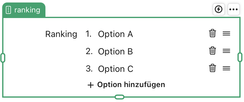 Feldobjekt „Ranking“