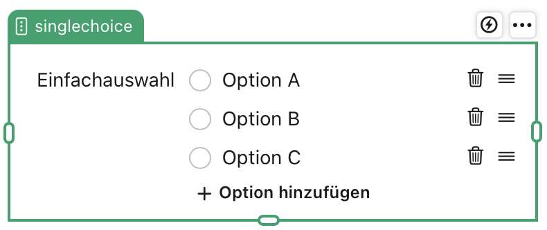 Feldobjekt „Einfachauswahl“