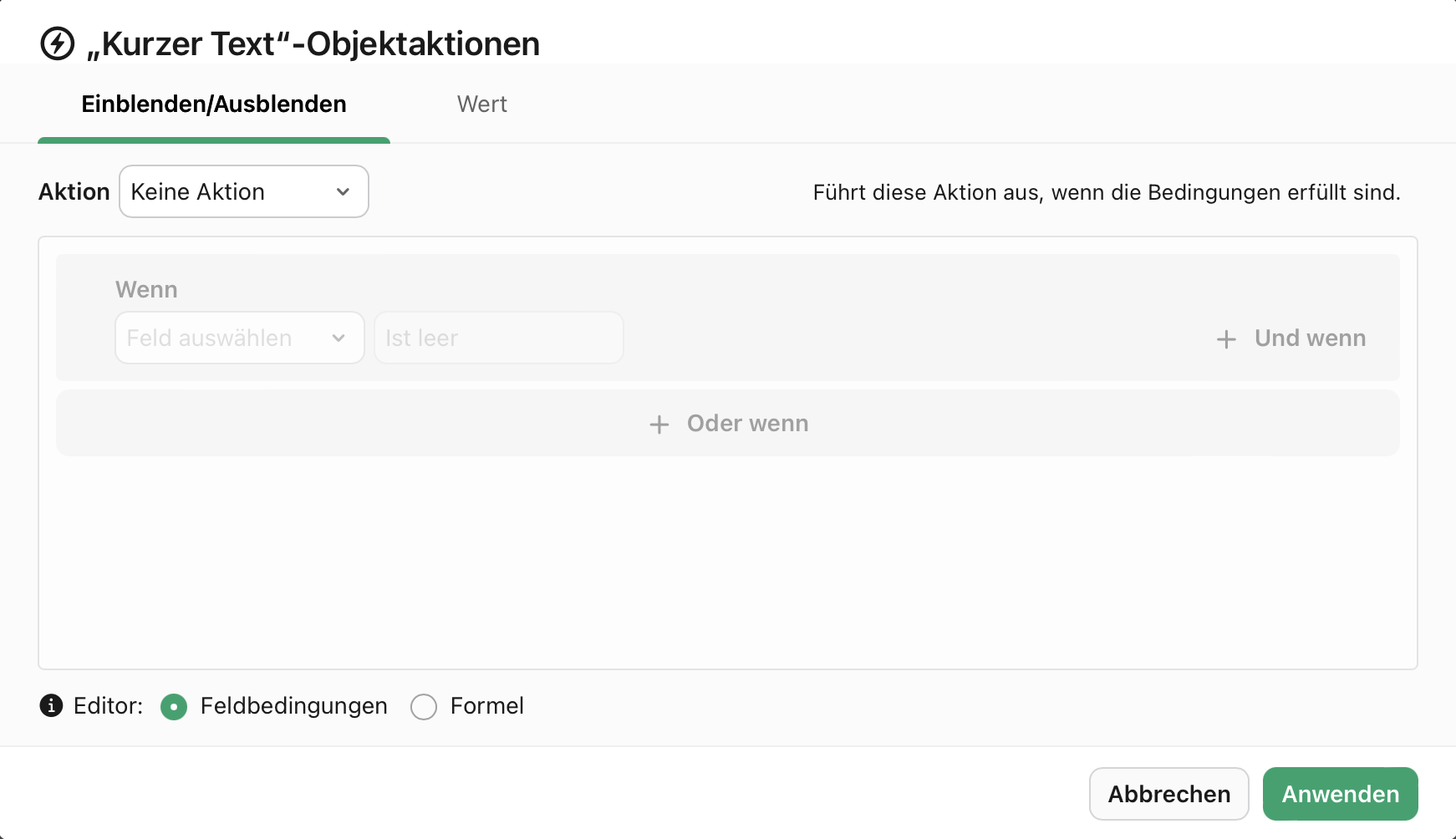 Dialog „Objektaktionen“