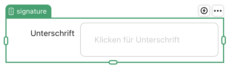 Feldobjekt „Unterschrift“