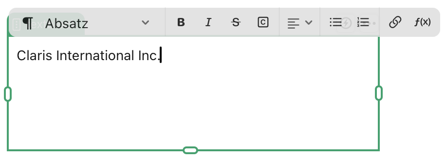 Claris Studio, Textblock