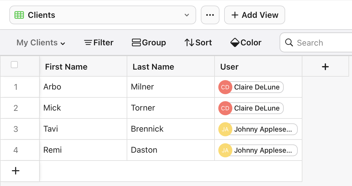 Data Filters, team manager view