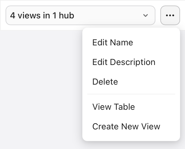 Data Sources tab, table menu
