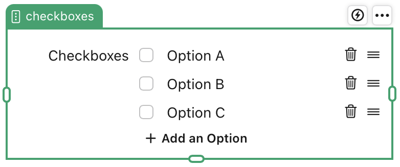 Checkboxes field object