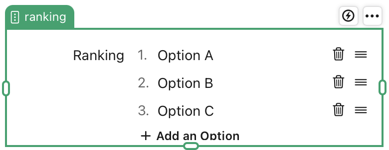 Ranking field object