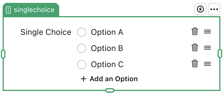 Single choice field object