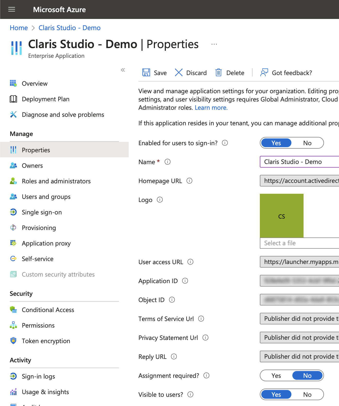 Microsoft Azure,  Properties, Assignement required?
