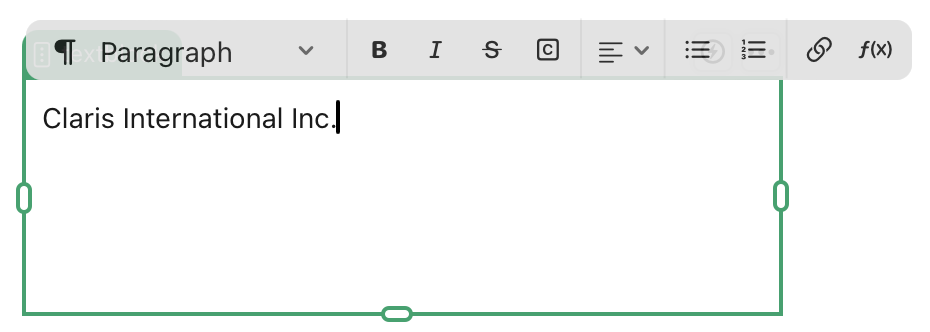Claris Studio, Text Block