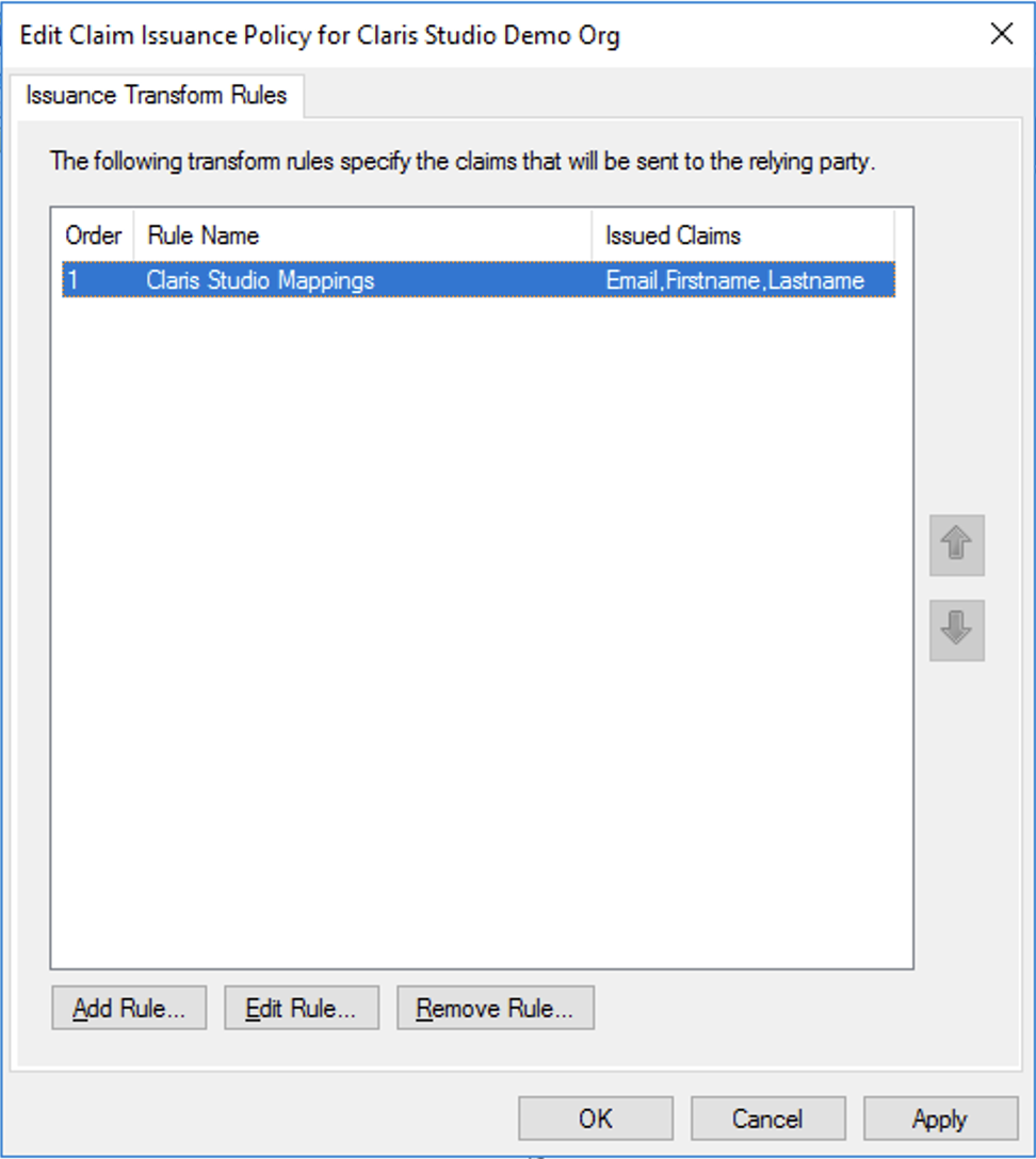 Servicios de federación de Active Directory, asistente para añadir transformación de notificaciones, aplicar asignaciones
