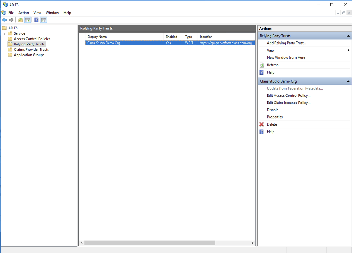 Servicios de federación de Active Directory, relación de confianza para usuario autenticado, editar política de emisión de notificaciones