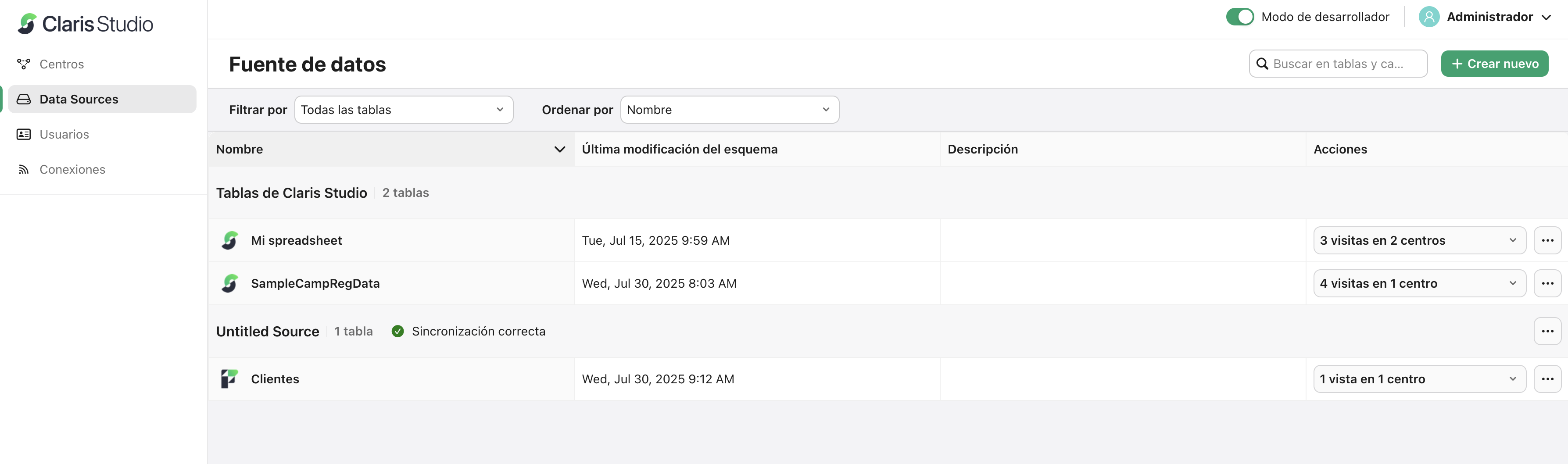  Pestaña Fuentes de datos, descripción general 