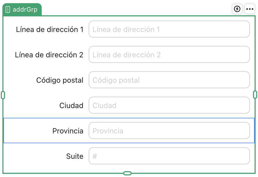 Objeto de campo de dirección