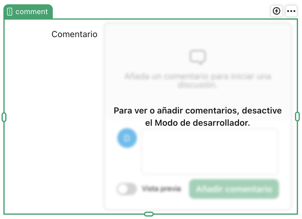 Objeto de campo de comentarios