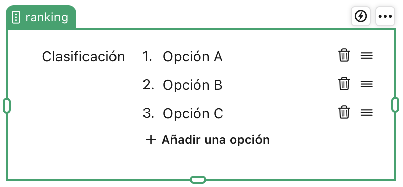 Objeto de campo de clasificación