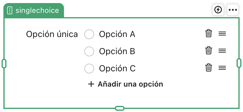 Objeto de campo de elección única