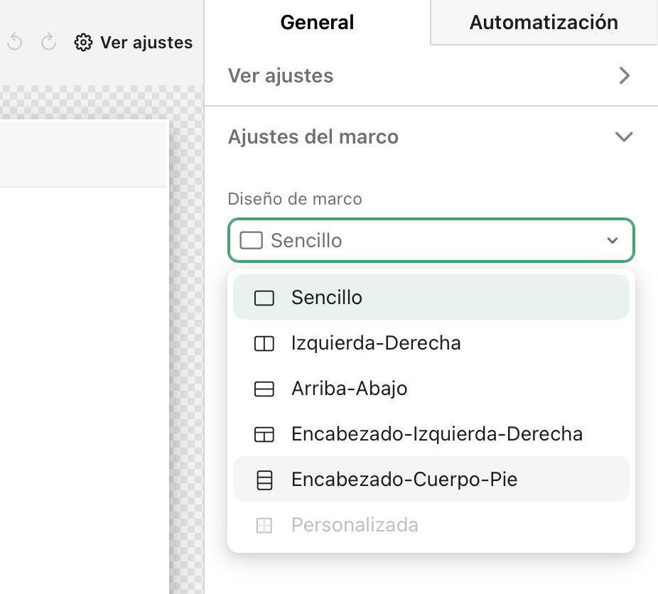 Marcos, Configuración de marco, Diseño de marco