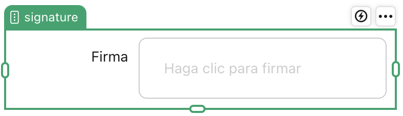 Objeto de campo de firma