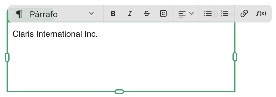 Claris Studio, Bloque de texto