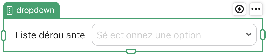Objet de rubrique Liste déroulante
