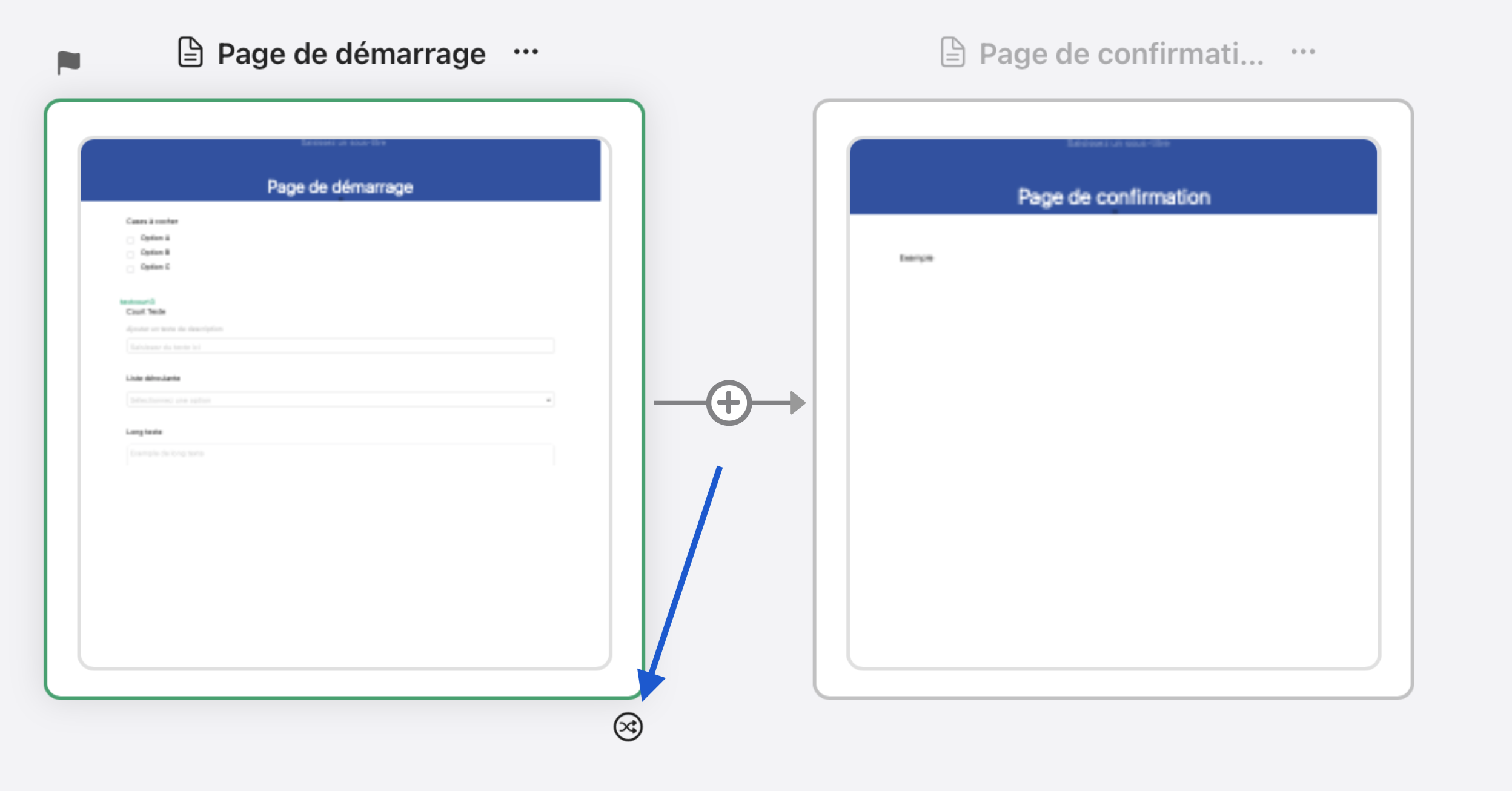 Vue Formulaire, Bouton Branchement de page conditionnel