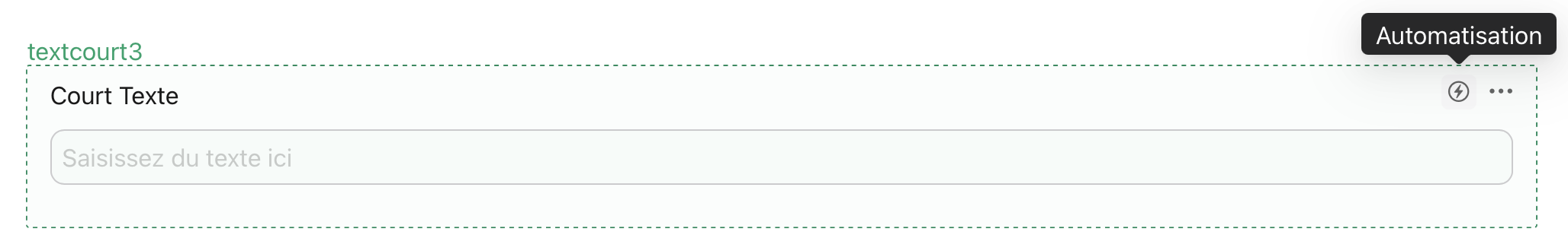 Bouton Automatisation d'objet