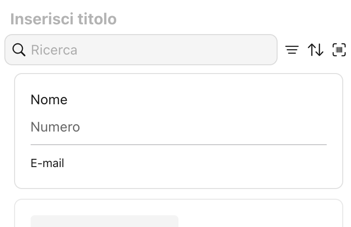 Claris Studio, Elenco schede