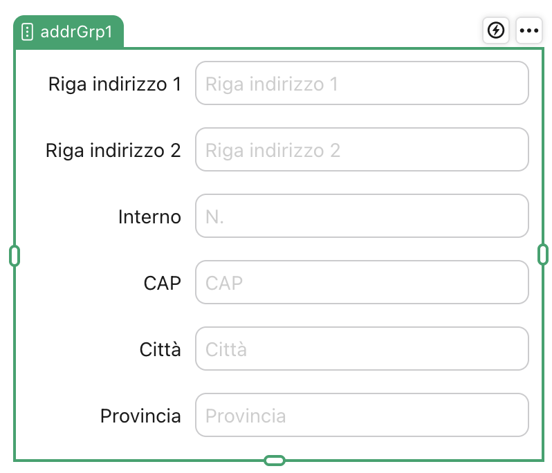 Oggetto campo Indirizzo