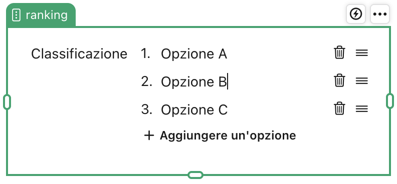 Oggetto campo Classificazione