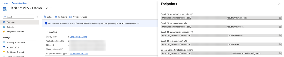 Microsoft Azure, Panoramica, Endpoint, Documento metadati OpenID Connect